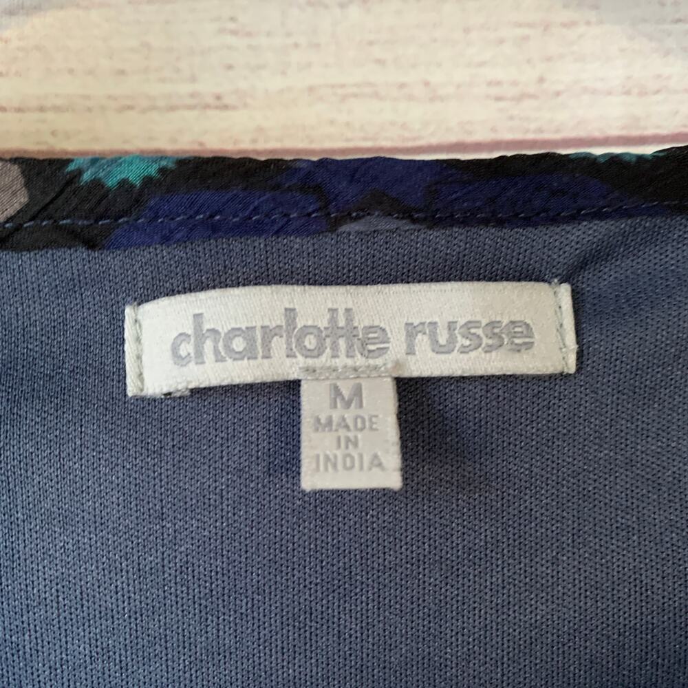 Charlotte Russe Blue Tunic Blouse or Dress Sleeveless Retro Y2K Sequins Size M - Picture 16 of 16